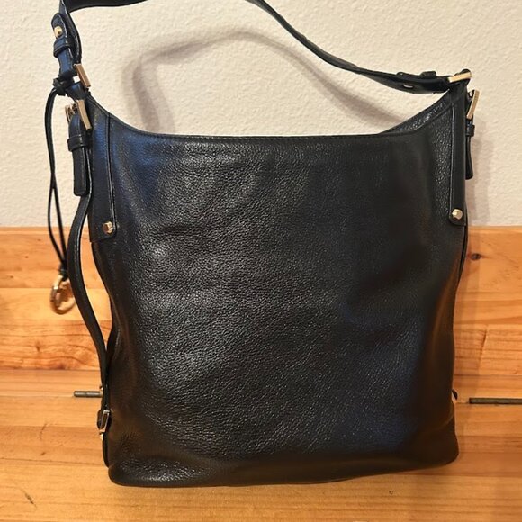 ✨ Like New Michael Kors Black Smooth Leather Hobo Shoulder Bag ✨ - Picture 3 of 7